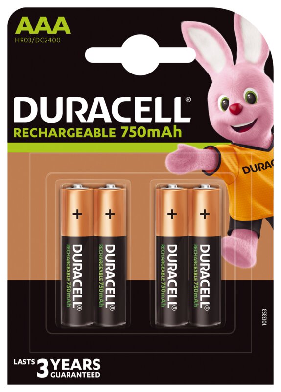 [ACCU-R3/750-B4] Aku AAA Ni-Mh 1.2V 750 mAh, ready-to-use /4tk, DURACELL