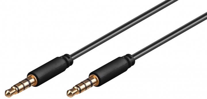 3.5mm kaabel 4pin 1.5m, must