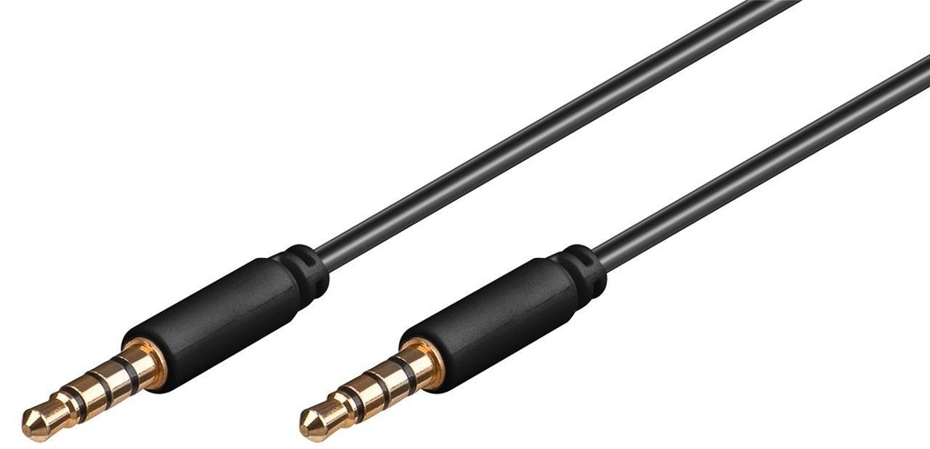 3.5mm stereo plug 4pin - 3.5mm stereo plug 4pin, 2.0m, black