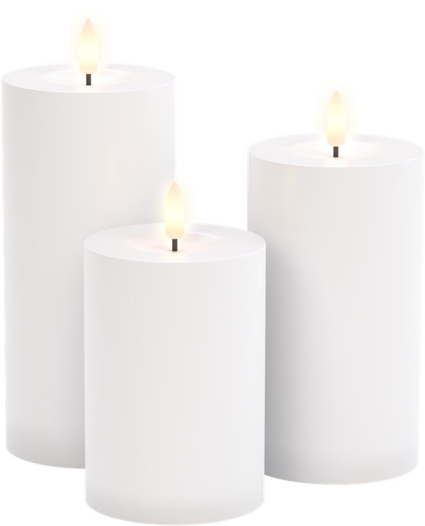 LED küünlad, komplektis 3 küünalt, valge, välitingimustesse (IP44)
