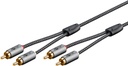 2xRCA kaabel 5.0m, tekstiilist kattega