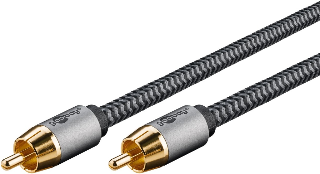 RCA kaabel 5.0m, mono, tekstiilist kattega