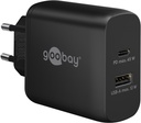 USB laadija 1 x USB-C PD, 1 x USB-A, 100 - 240V > 5V, 3A, 45W must
