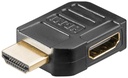 Adapter HDMI (M) - (F), 8K@60Hz, 90° nurgaga vasakule, plastmassist