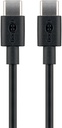 USB-C kaabel 1.0m, USB 2.0, must, 480 Mbit/s