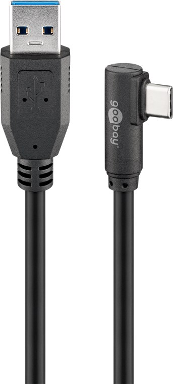USB-C kaabel C - A 1.5m, USB 3.1 - USB 3.0, 5Gbps, 90°, must