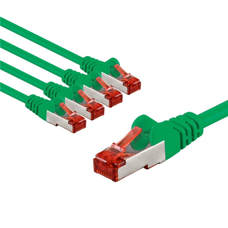 Võrgukaabel Cat6 S/FTP 3.0m, 5tk komplekt, roheline , PiMF