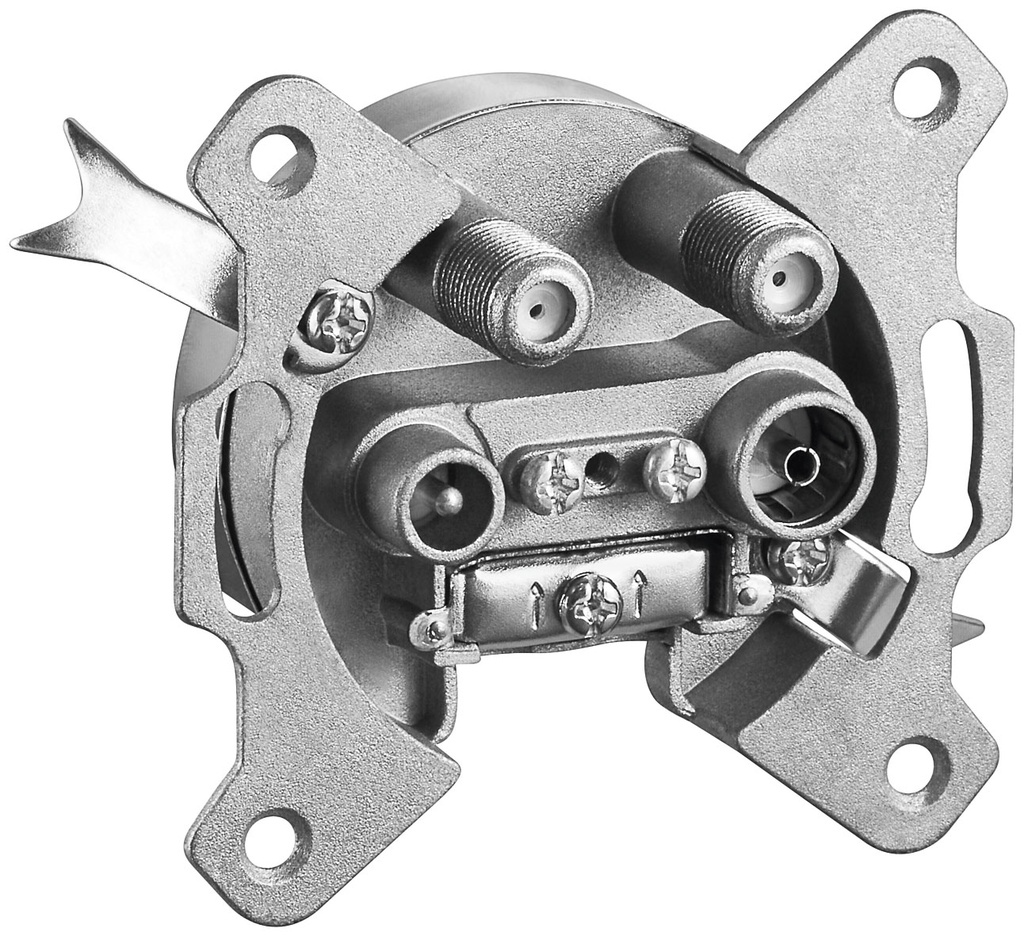 [67049] 4-way Antenna-Wall-Socket (SAT/SAT/TV/Radio) end wall socket 2dB DC