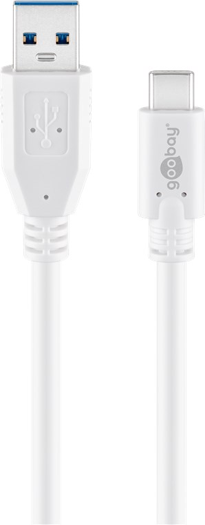 USB-C kaabel C - A 0.2m, USB 3.1-USB 3.0, 5 Gbit/s, valge