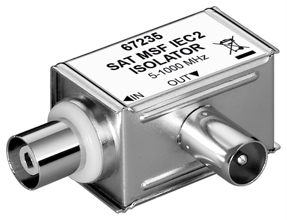 [67235] Antenni ja maanduse eraldaja, 5-1000MHz, koaksiaal pistik > koaksiaal pesa, analoog
