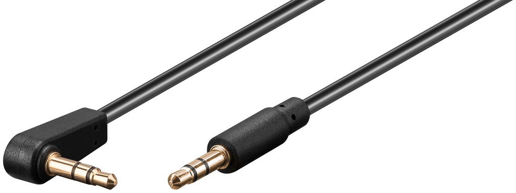 3.5mm kaabel 90kraadi 0.5m, slim, must