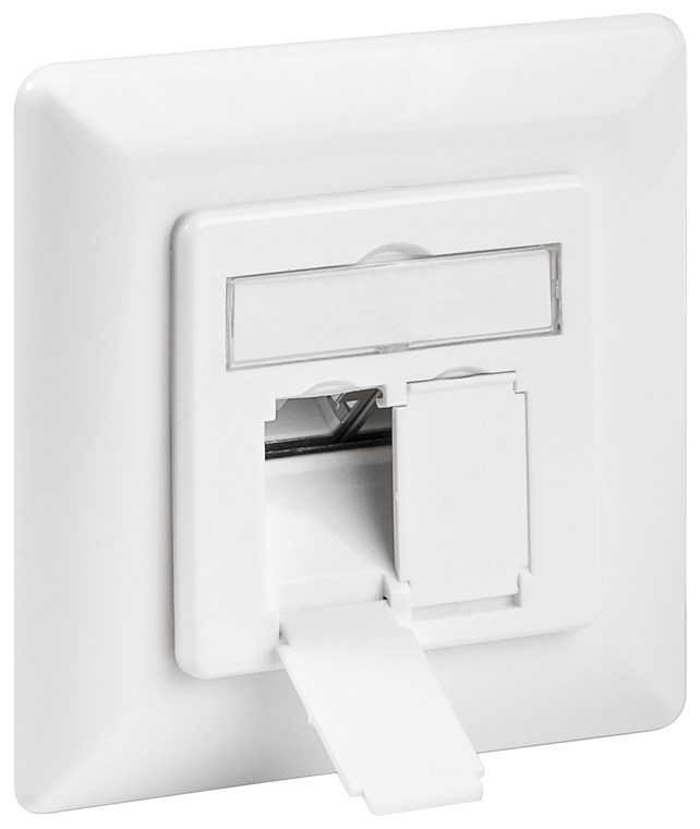 Seinakarp 2-le RJ45 Cat6 pesale, varjestatud, süvistatud, valge