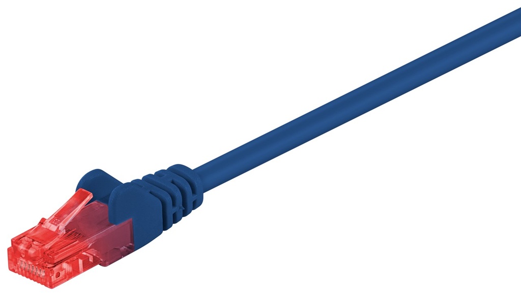 Cat6 Network cable, U/UTP 2xRJ45 plug unshielded blue 0.5m