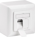 CAT 6a universal wall plate inc. on-wall mounting frame, white, 2x RJ45 shielded