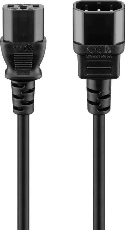 [68602] Extension Lead 1.5m with C13 socket and C14 plug,3x0.75mm², black