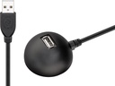 USB 2.0 pikenduskaabel A - 2x A 1.5m, must, Desktop foot