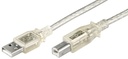 USB 2.0 kaabel A - B 3.0m, läbipaistev