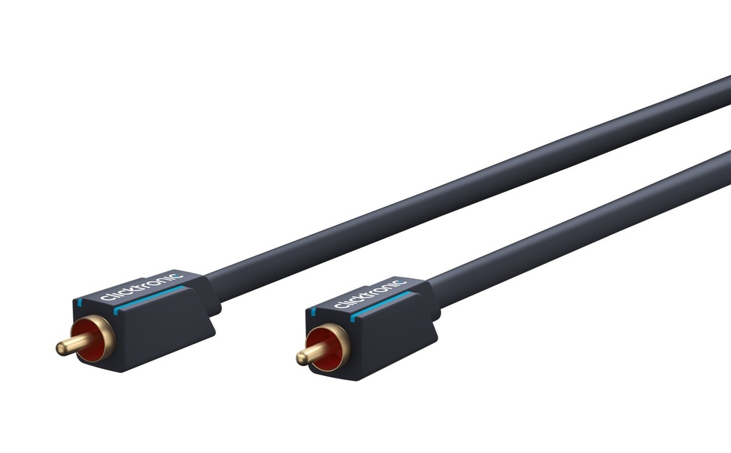 [70442] Clicktronic® RCA plug - RCA plug, 0.5m, gold-plated OFC, 2 x shielding, 75Ohm dig. audio
