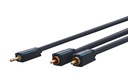 3.5mm - 2xRCA kaabel 1.0m, kullatud, OFC, topeltvarjega, tumesinine