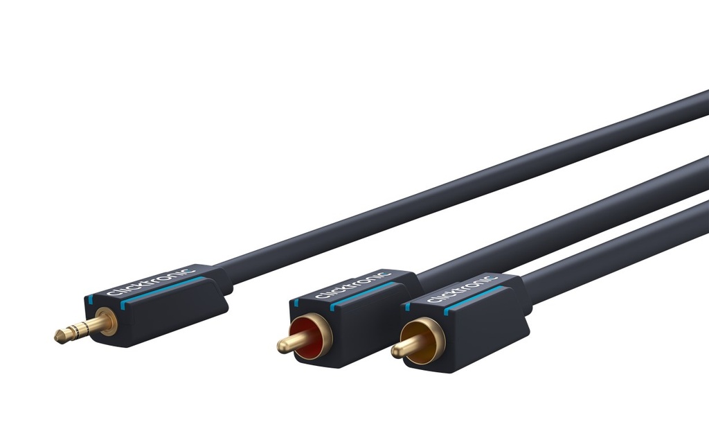 [70467] Clicktronic® 3.5mm stereo plug - 2RCA plug, 2.0m, gold-plated OFC, 2 x shielding
