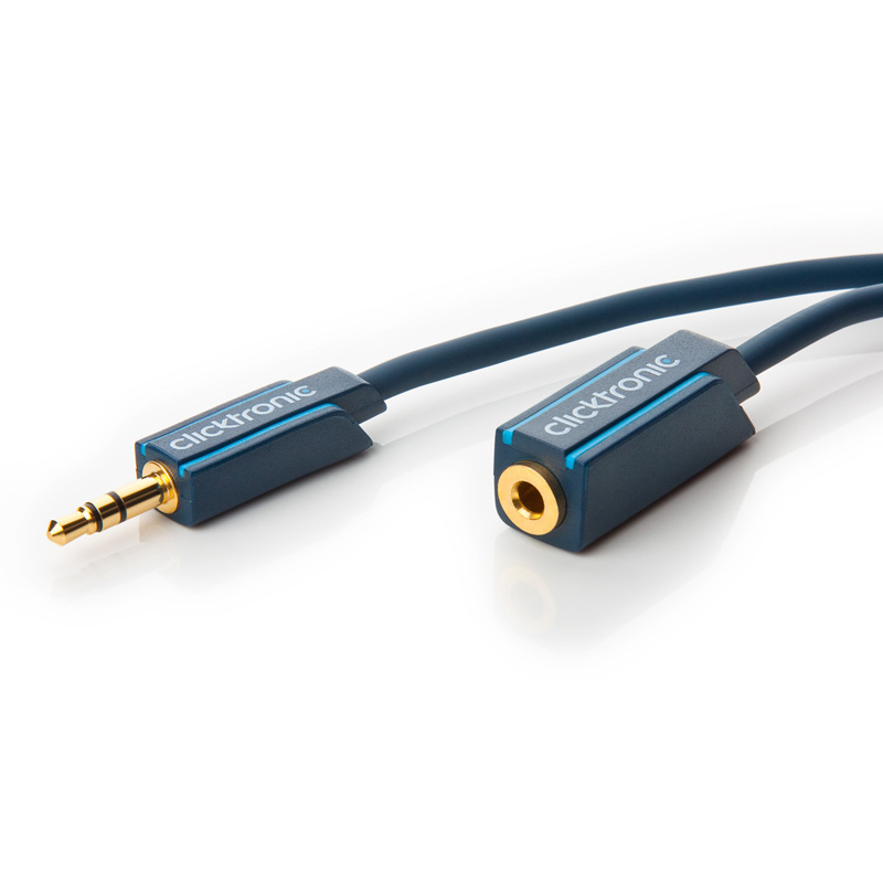 Clicktronic® 3.5mm stereo plug - 3.5mm stereo jack, 5.0m, gold-plated OFC, 2 x shielding