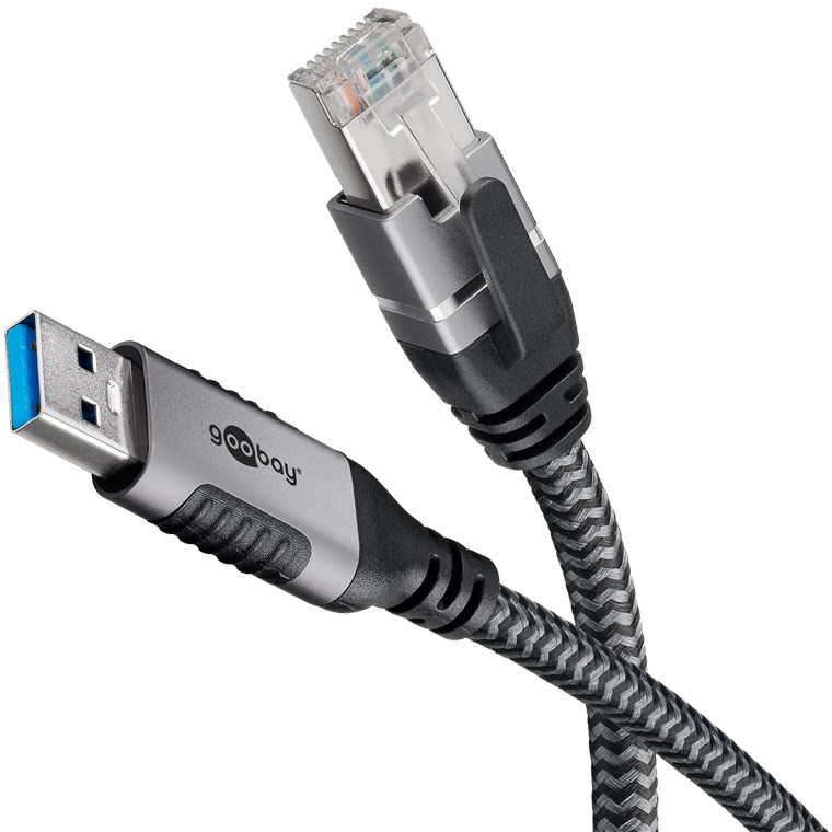 USB-A 3.0 - RJ45 Ethernet kaabel, 7.5.0m, 5 Gbit/s, tekstiilist kattega