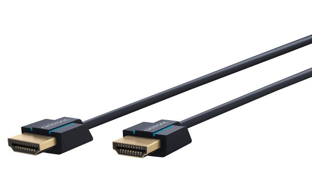 [70704] HDMI kaabel 2.0m + Ethernet, 4K 3840x2160@60Hz, OFC, topeltvarjega, superslim, tumesinine
