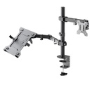 Monitori ja sülearvuti lauakinnitus, 13"-32" kuni 8kg, sülearvuti max. 4.5kg, must