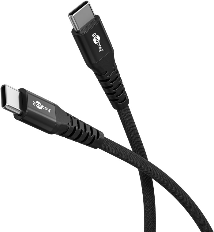 [73952] USB-C Supersoft Textile Cable with Metal Plugs, 0.5 m, black