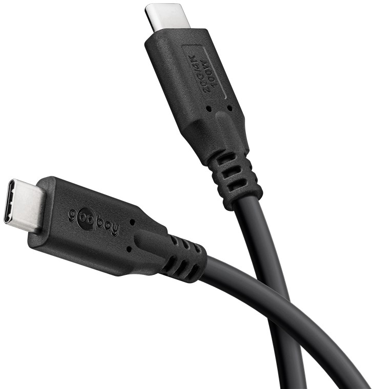 [74182] USB-C Cable, USB4, 240 W, 40 Gbit/s, Power Delivery, 0.5 m