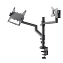 Monitori ja sülearvuti lauakinnitus, klambriga, 13"-32" kuni 8kg, sülearvuti max. 4.5kg, must