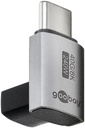 Adapter USB-C (M) - USB-C (F), 90°, USB4, lühike, L-kujuline, hall