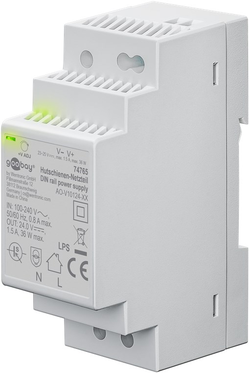[74765] DIN Rail Power Supply 24 V (DC), 1.5 A, 36 W