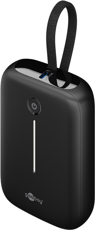 Akupank: 1xUSB-C PD max. 20W, 1xUSB-A QC 3.0 max. 22.5W, 10.000mAh 36.5 Wh, Li-Po, must