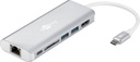 USB-C hub: 1x RJ45 (F), HDMI (F), 2x USB 3.0 (F), USB C (F), SD (F), hõbe, 4k×2k@30Hz