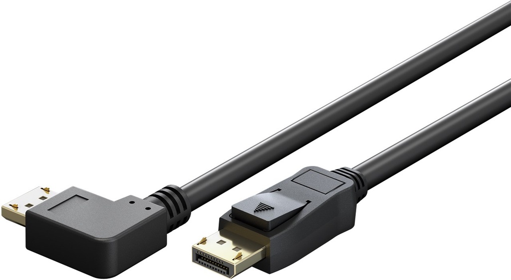 DisplayPort™ Cable 2.0/2.1, 54 Gbit/s right angled