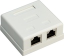 Seinakarp 2-le RJ45 Cat6 STP pesale, valge, pinnapealne