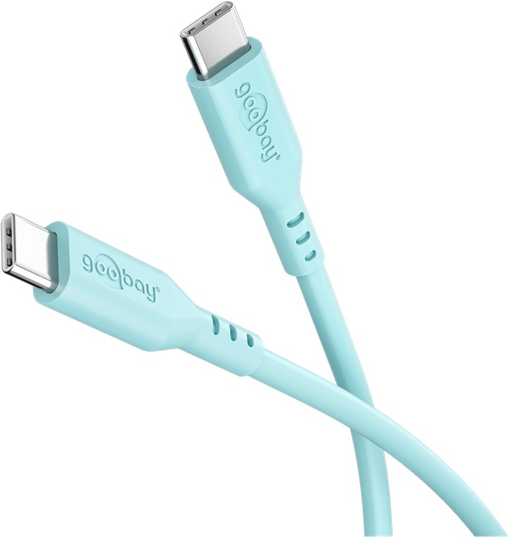 [77744] USB-C™ Silicone Cable, 1.5 m, turquoise