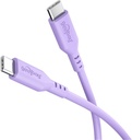 USB-C kaabel 1.5m, USB 2.0, 0.48 Gbit/s, silikoon, lilla