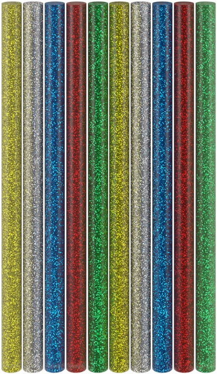 [77855] Hot Glue Sticks 11 mm, 5 Glitter Colours, 10 Pcs.