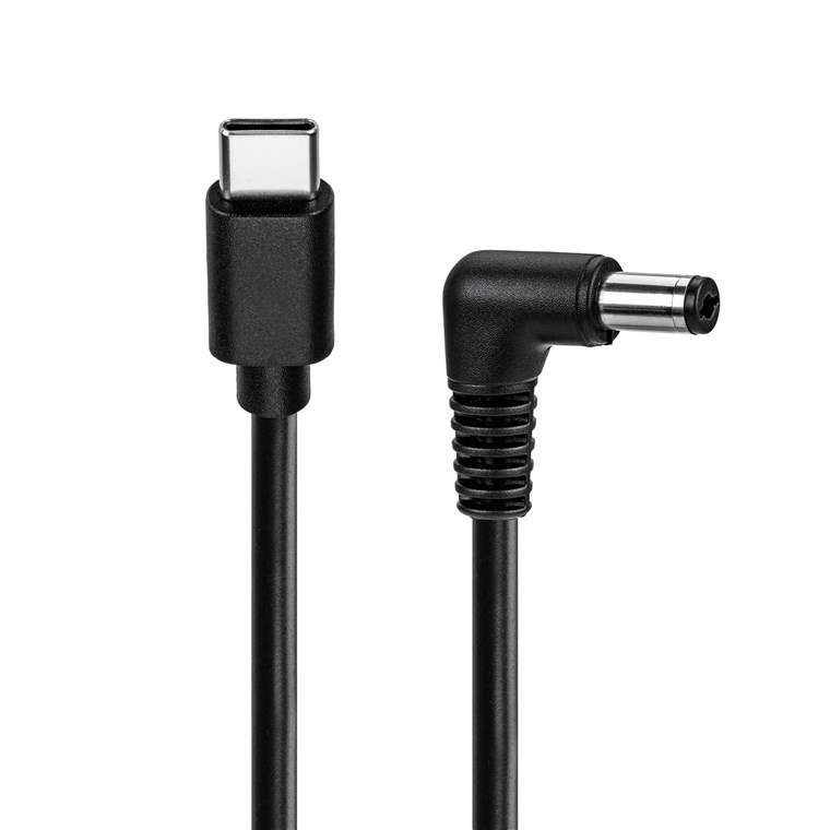 Toitekaabel USB-C - DC 5.5 x 2.1mm (M), 1.0m, 5V/3A, nurgaga