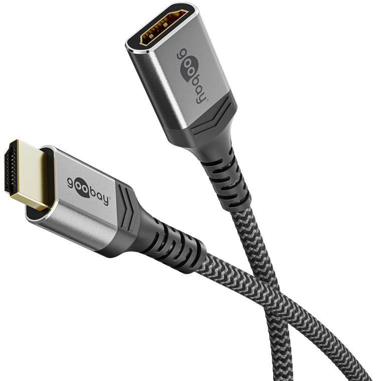 HDMI pikenduskaabel 0.5 m, Ultra High Speed, 8K @ 60 Hz, hall tekstiil