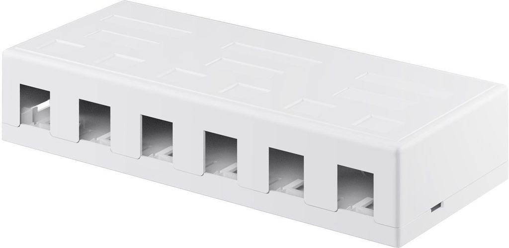Seinakarp 6 porti keystone valge