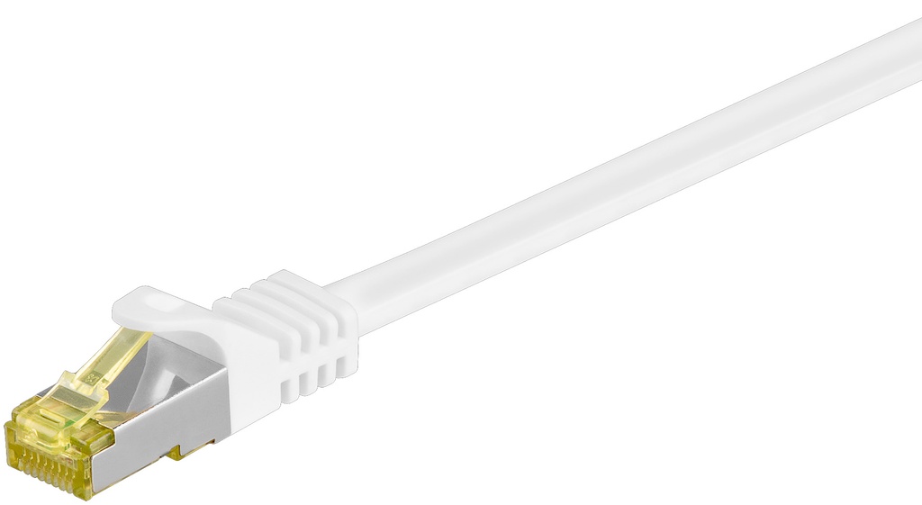 Võrgukaabel CAT6A S/FTP 1.0m, valge, 500 MHz, PiMF, LSZH, CU, CAT 7 kaablist