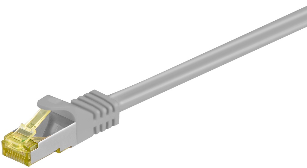 Võrgukaabel CAT6A S/FTP 1.0m, hall, 500 MHz, PiMF, LSZH, CU, CAT 7 kaablist
