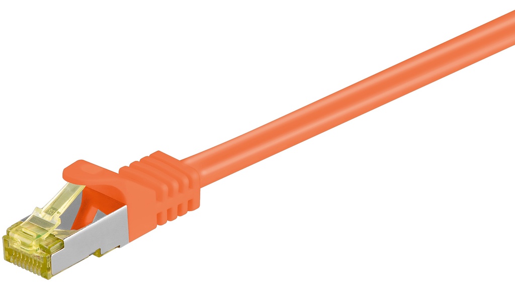 Võrgukaabel CAT6A S/FTP 1.0m, oranz, 500 MHz, PiMF, LSZH, CU, CAT 7 kaablist