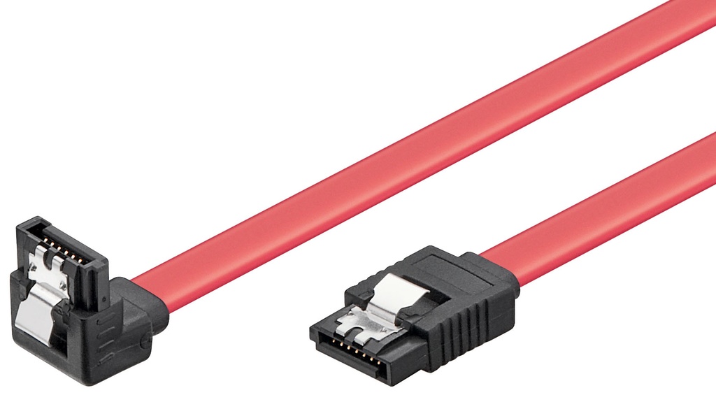 SATA kaabel 0.5m (SATA 1.5/3.0 GByte/s), nurgaga, lukusti
