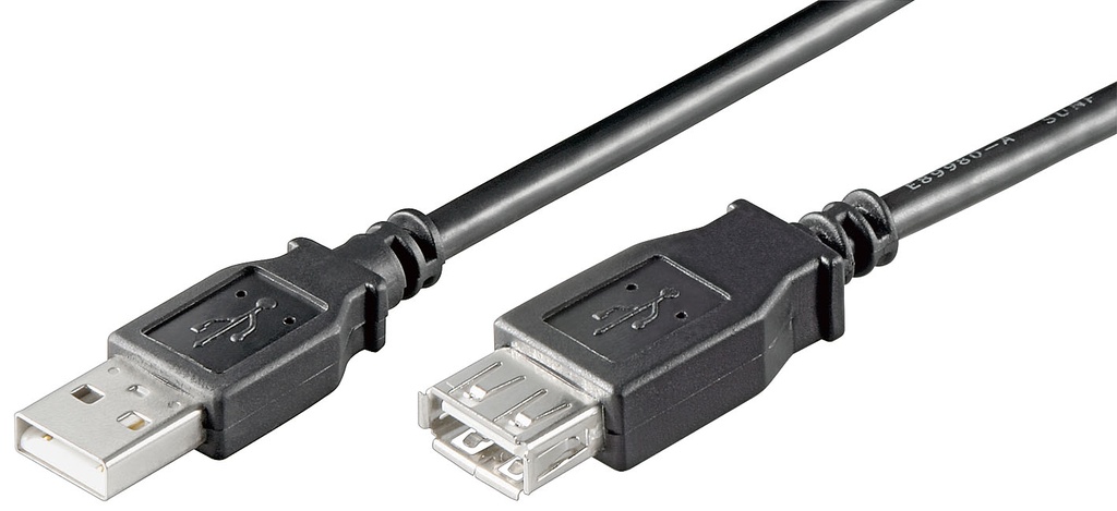 [93601] USB 2.0 pikenduskaabel A - A 5.0m, must