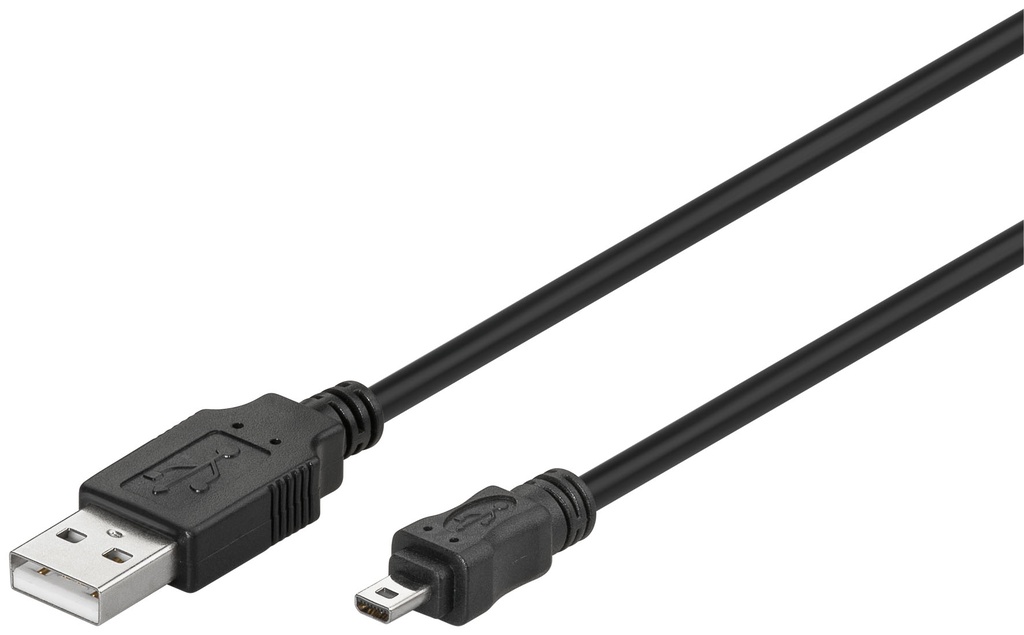 [93972] USB MINI 8 pin 180 black 1.8m