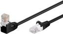 Võrgukaabel Cat5e UTP 2.0m, must, (1x90° nurgaga üles), CCA